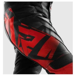 Spodnie skórzane REBELHORN INFERNO BLACK/FLUO RED czarny czerwony fluo