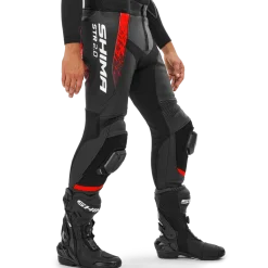Spodnie skórzane SHIMA STR 2.0 BRIGHT RED czarny czerwony fluo