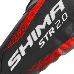 Spodnie skórzane SHIMA STR 2.0 BRIGHT RED czarny czerwony fluo