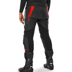 Spodnie skórzane SHIMA STR 2.0 BRIGHT RED czarny czerwony fluo