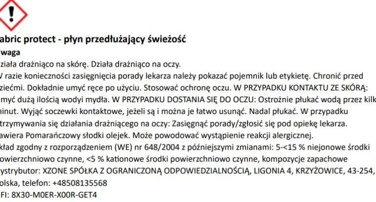 Zestaw do pielęgnacji odzieży tekstylnej XZONE 600ml